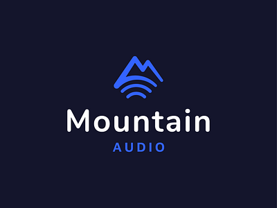 Mountain audio audio brand branding concept design flat identity illustration logo minimal modern mountain music sound soundwave vector voice