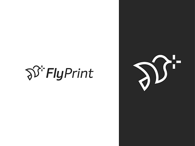 FlyPrint bird brand branding concept design flat fly identity illustration logo minimal modern print printing vector