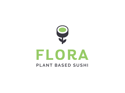 Vegan Sushi app brand branding concept design flat flora identity illustration logo minimal modern plant sushi vector vegan vegan food