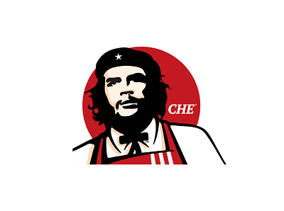 KFC Che Guevara art character drawing dribbble freestyle funny graphicdesign illustration logo parody save shot vector visual design