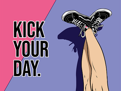 Kick Your Day art branding character design designinspiration drawing graphicdesign illustration shot vans vector