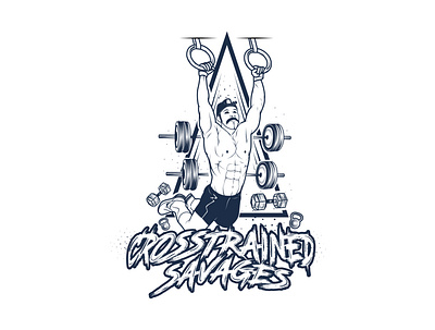 Crosstrained Savages Design apparel art clothing crossfit design drawing gym illustration illustrator merchandise sport branding sports t shirt trainer vector