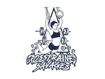 Crosstrained Savages Design apparel design art artwork character clothing concept crossfit design designer drawing freelancer graphicdesign gym illustration merchandise design project sport t shirt design vector workouts