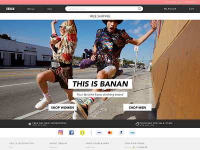 Banan Clothing Worldwide ui user interface ux web design