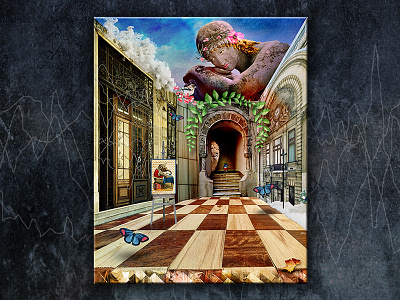 Portal to the Modern World ancient antiquities concept editorial collage facade fantasy image mapping magic modern perspective portal quirky