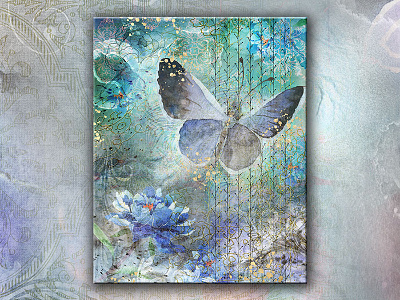 Zephyr blues breeze butterfly flowers fresh gold dust metallic photo artistry photo illustration spring strings zephyr