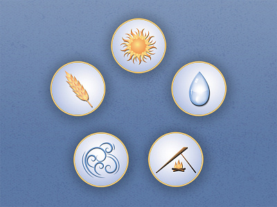 Life Sustaining Icons environmental grain icons life semiotics shelter stylized sun sustenance symbols vector water droplet