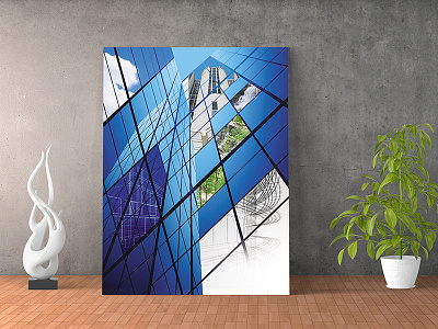 Blue Sky Buildings Cover blue sky brochure cover buildings engineering drawings environmental environmentally friendly glass green industrial reflections sky sustainability