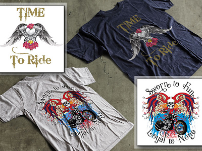 Time to Ride apparel design biker chrome moto design motorcycle culture motorcycles outlaw rider skull tshirt vtwin wings