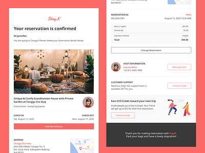 017 Reservation Email Receipt 100daychallenge booking booking receipt dailyui dailyuichallenge day17 email email receipt email reservation hotel booking invite friend itinerary paid payment details payment success payment successful receipt reservation staycation success