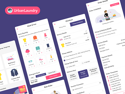 UrbanLaundry - Laundry Service App app app design case study delivery designerd dry cleaning iron laundry laundry service pickup ui ui ux ui ux design urban urban laundry ux wash webdesign weekly challenge weekly ui challenge