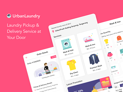 UrbanLaundry - Laundry Service App app delivery delivery service designerd dry cleaning iron laundry laundry app laundry service pickup ui ui ux uiux urban wash weekly challenge weekly ui challenge