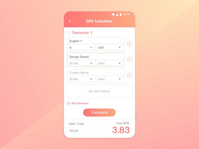 004 - GPA Calculator app calculate calculator dailyui dailyuichallenge gpa