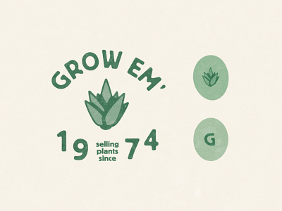 Grow Em' brand and identity brand design branding logo plant logo typography