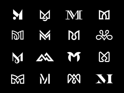 Various methods to draw monogram "M"