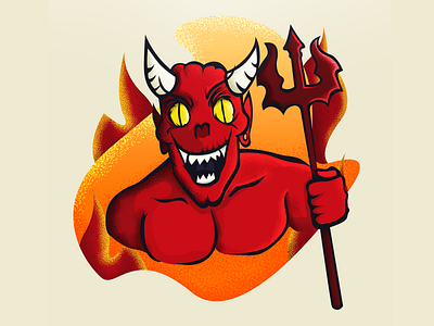 The Devil Drawing character characterdesign devil devil horns dribbble evil illustration illustrator vector