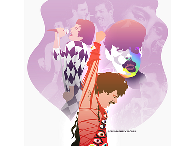 Freddie Mercury artwork design fashion freddie freddie mercury graphic design illustration illustrator queen vector vector illustration vectors