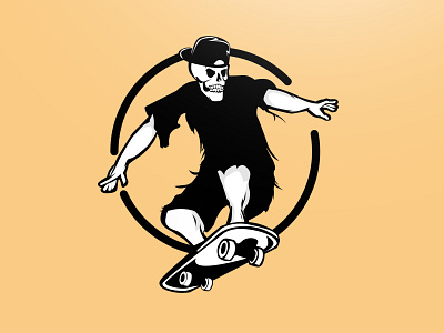 Skeleton Skateboarder illustration illustrator logo skateboard skateboarder skeleton vector