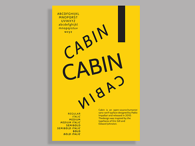 Cabin Poster font indesign poster