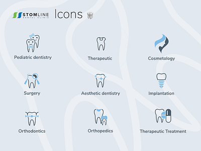 Dental icons adobe xd clinic cosmetology design icon illustrator landing page photoshop ui ui ux design ux vector web website