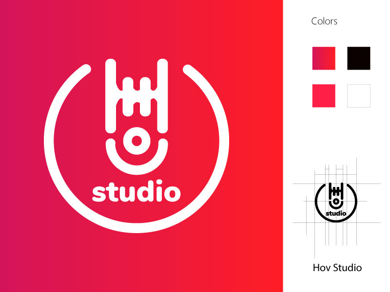 Hov Studio icon branding vector illustration logo