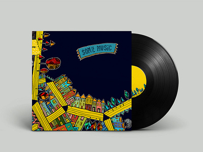 Vinyl cover city cover cover art cover design illustration multicolor music vinyl