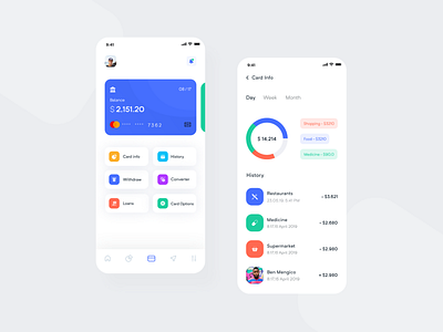 Bank App Design Card Page