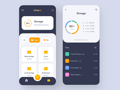 Cloud App Design app app design app concept app ui app ui design cloud app cloud ios app design cloud storage color concept dashboard design folder imran ios app minimal app minimal app design static ux