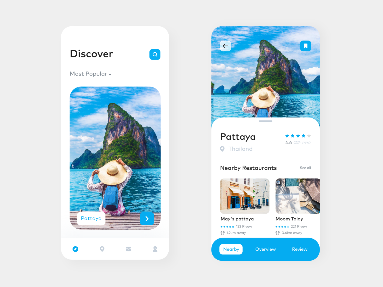 Travel app UI by Saif Uddin Imran on Dribbble