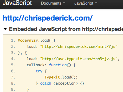 Web Developer 'View Javascript' extension firefox chrome syntax highlighting