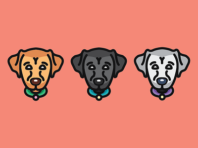 Dags animals color dogs icons illustrator minimal
