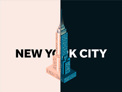 Empire Illustration branding contrast design empire state illustration isometric new york nyc ui ux