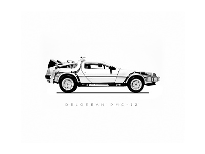 October 21st, 2015 back to the future bw car minimal poster simple
