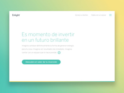 Enlight Version 1.0 abovethefold design gradient solar ui web design