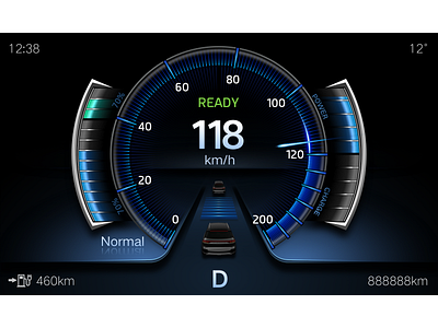 BEV motormeter Normal car design hmi ui