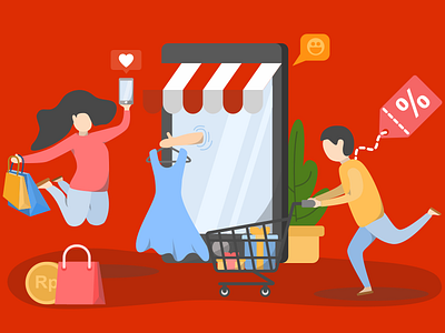 e-Commerce Illustration ecommerce illustration shop