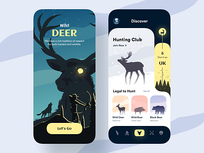 Wild Deer - Mobile App ui 图标 插图 设计