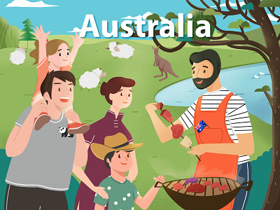 Australia banner design food food illustration illustration travel