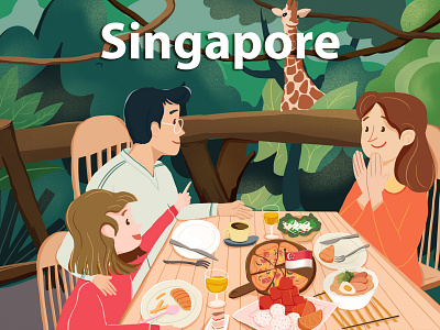 Singapore design food food illustration illustration travel vector
