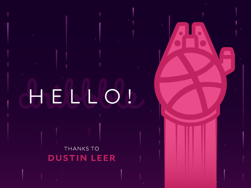 Big thanks to Dustin Leer! first shot millennium dribbble millennium falcon star wars thank you