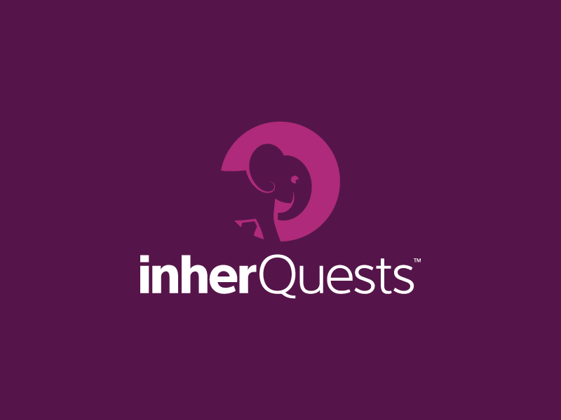 inherQuests Concept branding elephant logo design