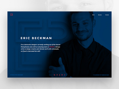 Portfolio Update blue branding eric beckman personal web site portfolio red web design