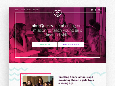inherQuests Website branding empowerment financial skills girls web design website