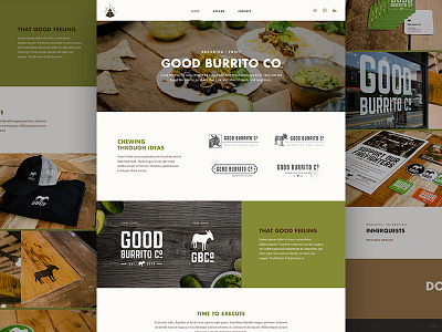 Gbco Work Page art director branding burrito case study designer donkey logo mexican food portfolio print design web design
