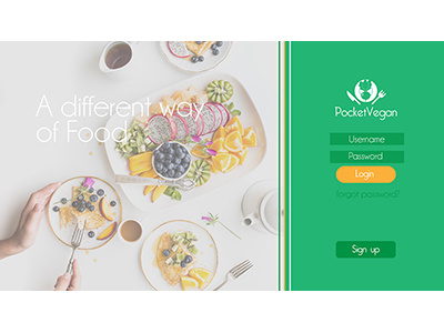 Pocket vegan menu ui user interface design ux