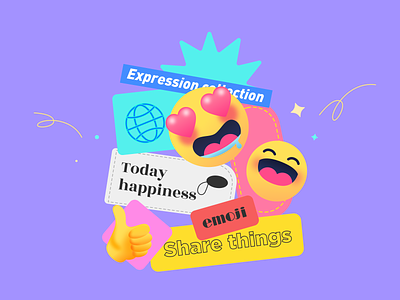 Expression Card app chat design emoji illustration share travel ui ux