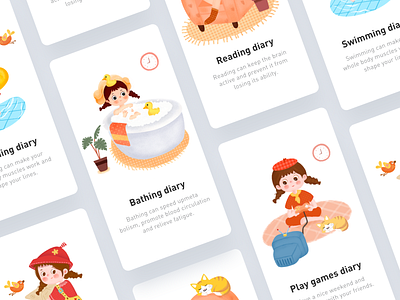 Girl's Life Diary 02 app design illustration ui