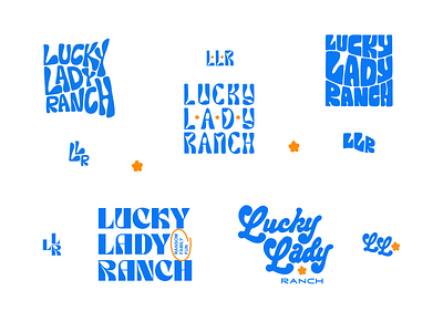 Lucky Lady Ranch branding cute design fun graphic design groovy hand drawn ideation illustration lady logo lucky organic pretty procreate ranch seventies typography western wild west