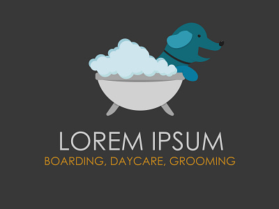 Concept of a pet daycare and grooming logo.