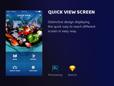 Quick View Screen bakery food foodie iphone photoshop restaurant sketch ui ui design